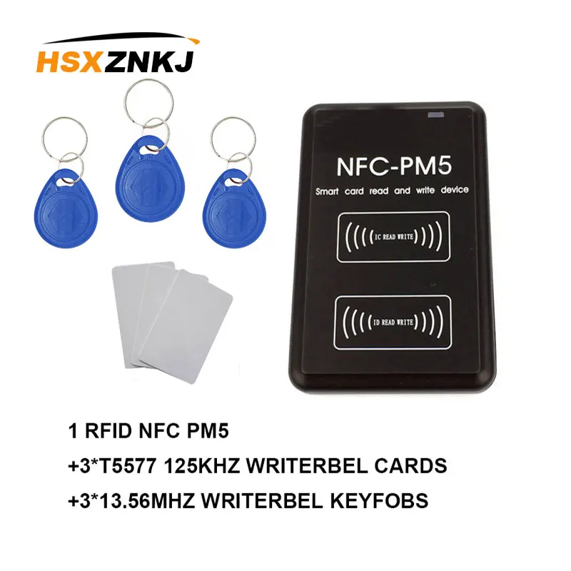 

New PM5 writer IC S50 F08 13.56MHZ RFID copier NFC full decoding function ID 125Khz T5577 EM4305 reader replicator