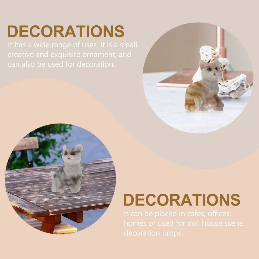 

4pcs Cat Desktop Decoration Cat Micro Landscape Simulation Cat Adornment