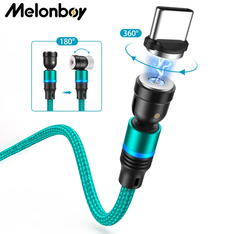 

Melonboy 540 Rotation Charging Cable Micro USB Type C Magnetic USB Cable Charger For iPhone11 Pro XS Max Xiaomi Phone Usb Cord