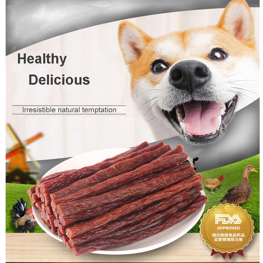 Палочки для собак "Pet Dog Snack Beef Stick Puppy Teddy" здоровое питание, лакомство, джерки, чистка зубов, тренировочная награда, 360 г.