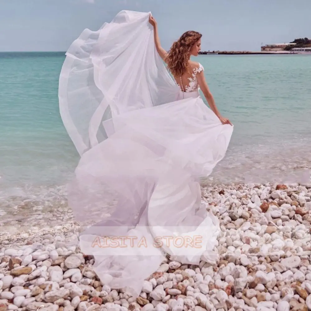 Элегантные свадебные платья принцессы с V-образным вырезом без рукавов Кружевная