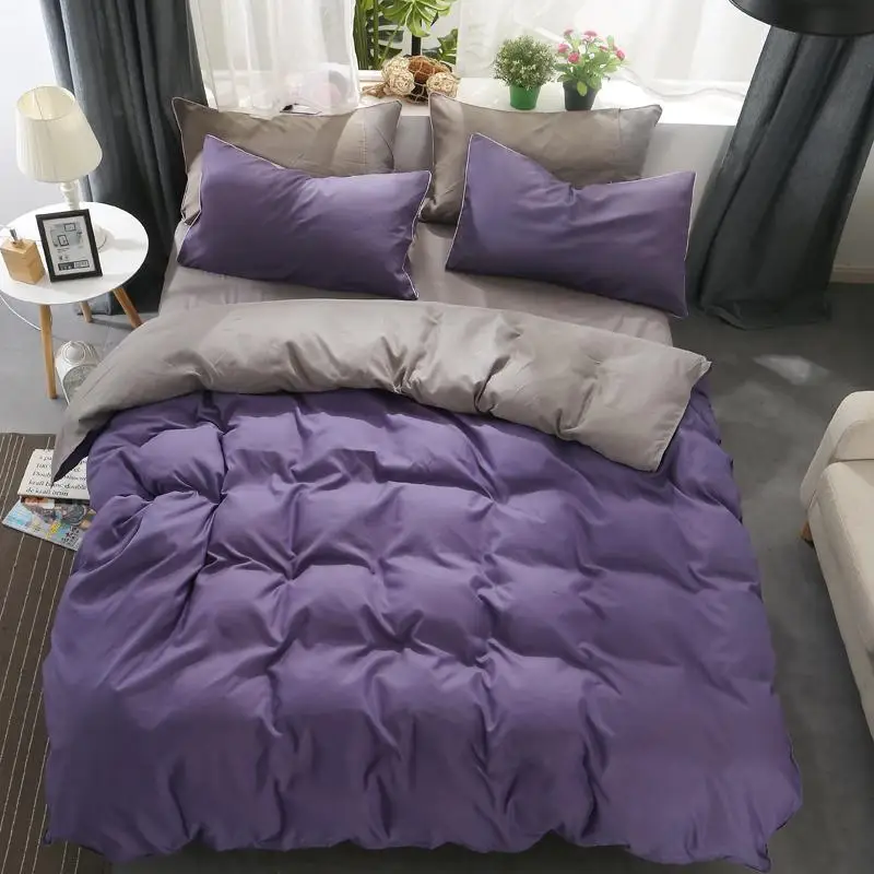 58 постельное белье Король королева полный размер двойной цвет: темно синий