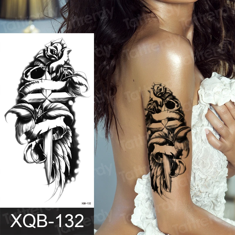 

tattoo sticker black girl women sexy body art water transfer tattoo for men tatoo sleeve shoulder arm waterproof tattoo decal