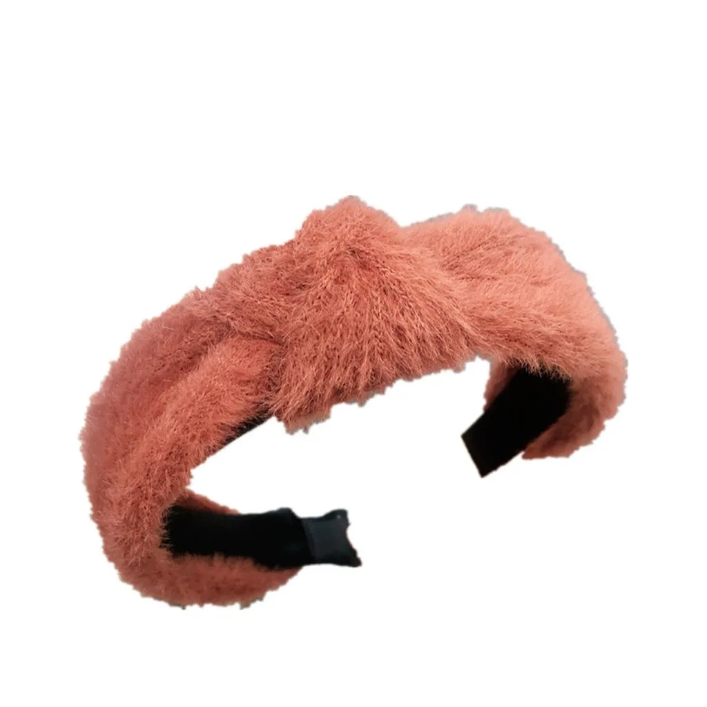 Модная повязка для волос с бантиком Женская на голову простая одноцветная Милая