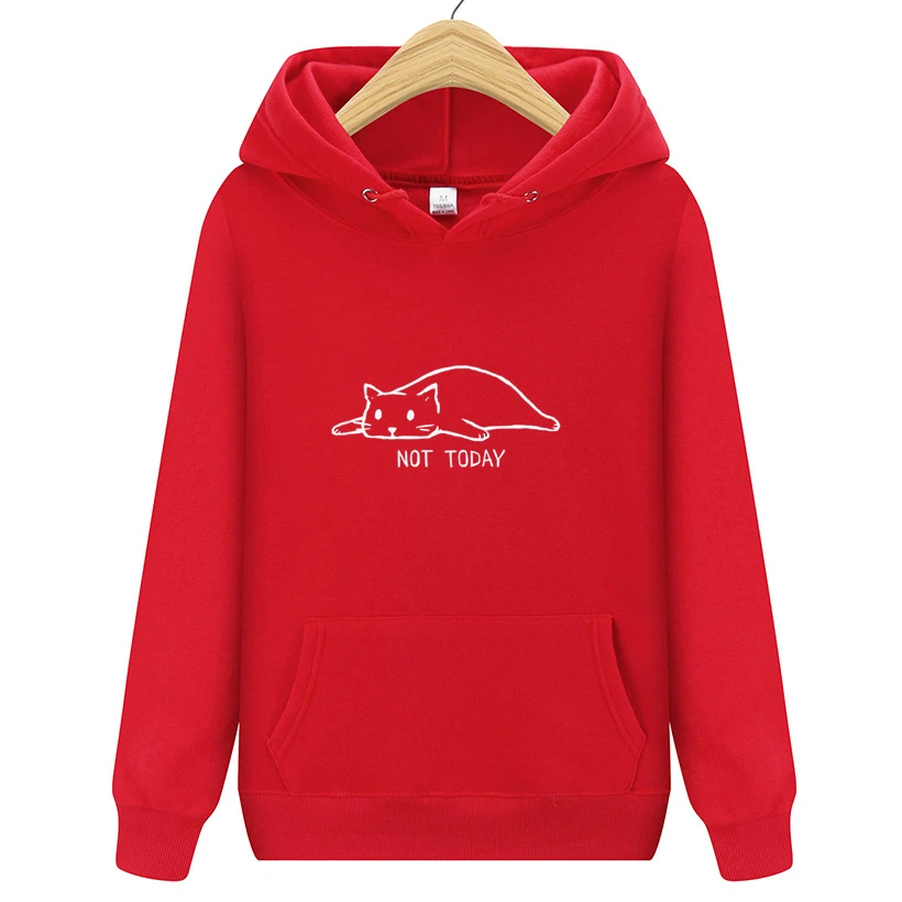 

Girl's Oversize Lazy Cats NOT TODAY Print Sweatshirt Fashion Women Pullovers Ladies Hoodies Casual Sweatshirt Korean Streetwear