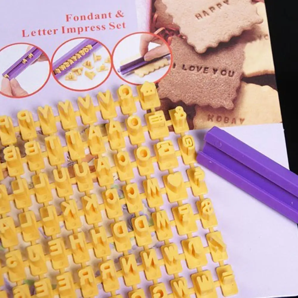 

1set Plastic Baking Tools Letter Number Cookie Mold Cute DIY Cake Mold for Press Stamp Biscuit Cutters Mould Decorating