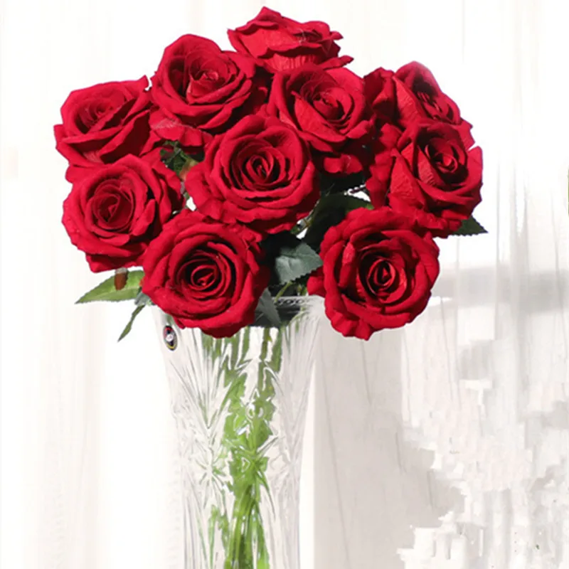 12 шт./лот большая фланелевая роза искусственная домашняя настольная декорация