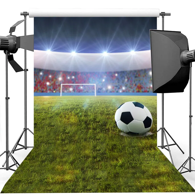 

Фон для детской фотосъемки с изображением футбольного поля