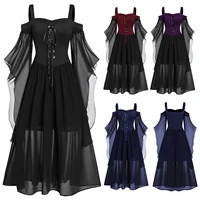 halloween costumes for women plus size off shoulder butterfly sleeve lace dress halloween gothic medieval cosplay party dresses