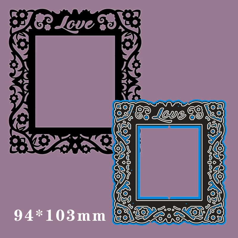 

Пресс-формы любовь кружева прямоугольный металл и штампы трафарет для «сделай сам» Скрапбукинг Фотоальбом Тиснение бумажная карта 94*103 мм