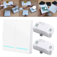 433mhz wireless wall switch 50m rf 86 wall panel transmitter safety switch and ac 85 240v relay controller for lights lamp