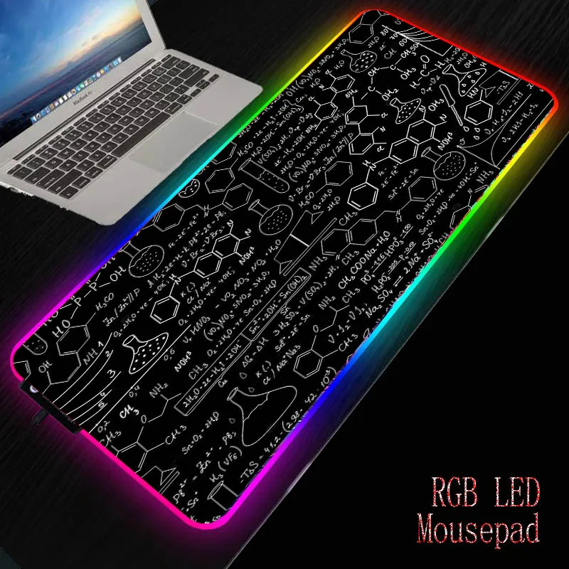 

XGZ Chemistry Gaming RGB Gamer Large Mousepad LED Lighting USB Keyboard Colorful Desk Pad Mice Mat For PC Laptop Desktop