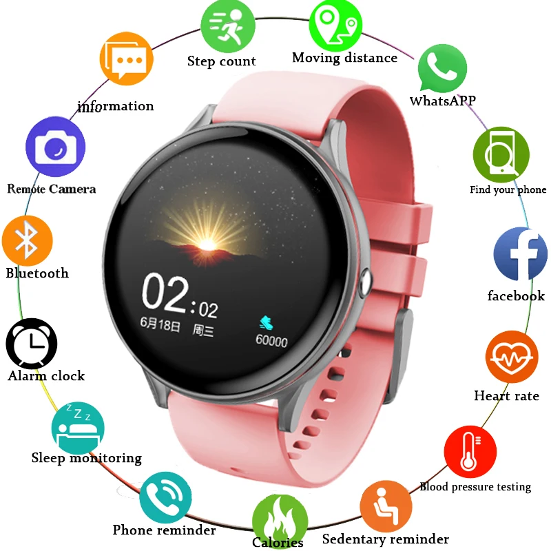 LIGE новые умные часы водонепроницаемые спортивные для iPhone женщин мужчин фитнес