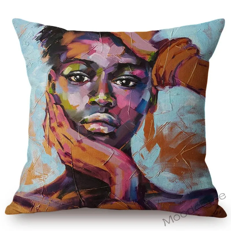 Черная женщина девушка африканская леди картина маслом граффити украшение для