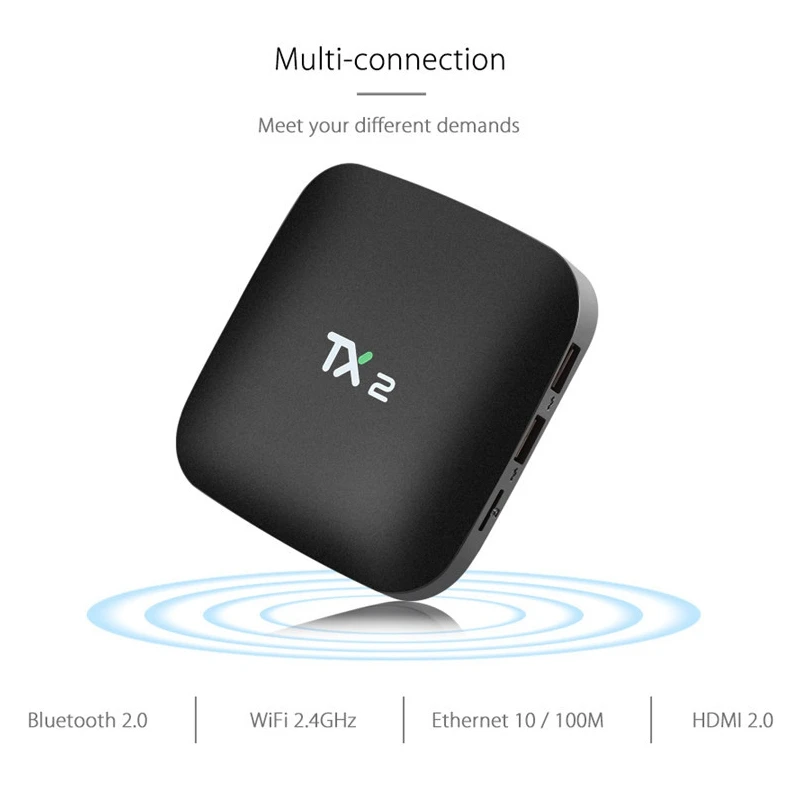 TX2 2GB+ 16GB Rockchip RK3229 Android 6,0 ТВ-приемник с WiFi медиаплеером US Plug