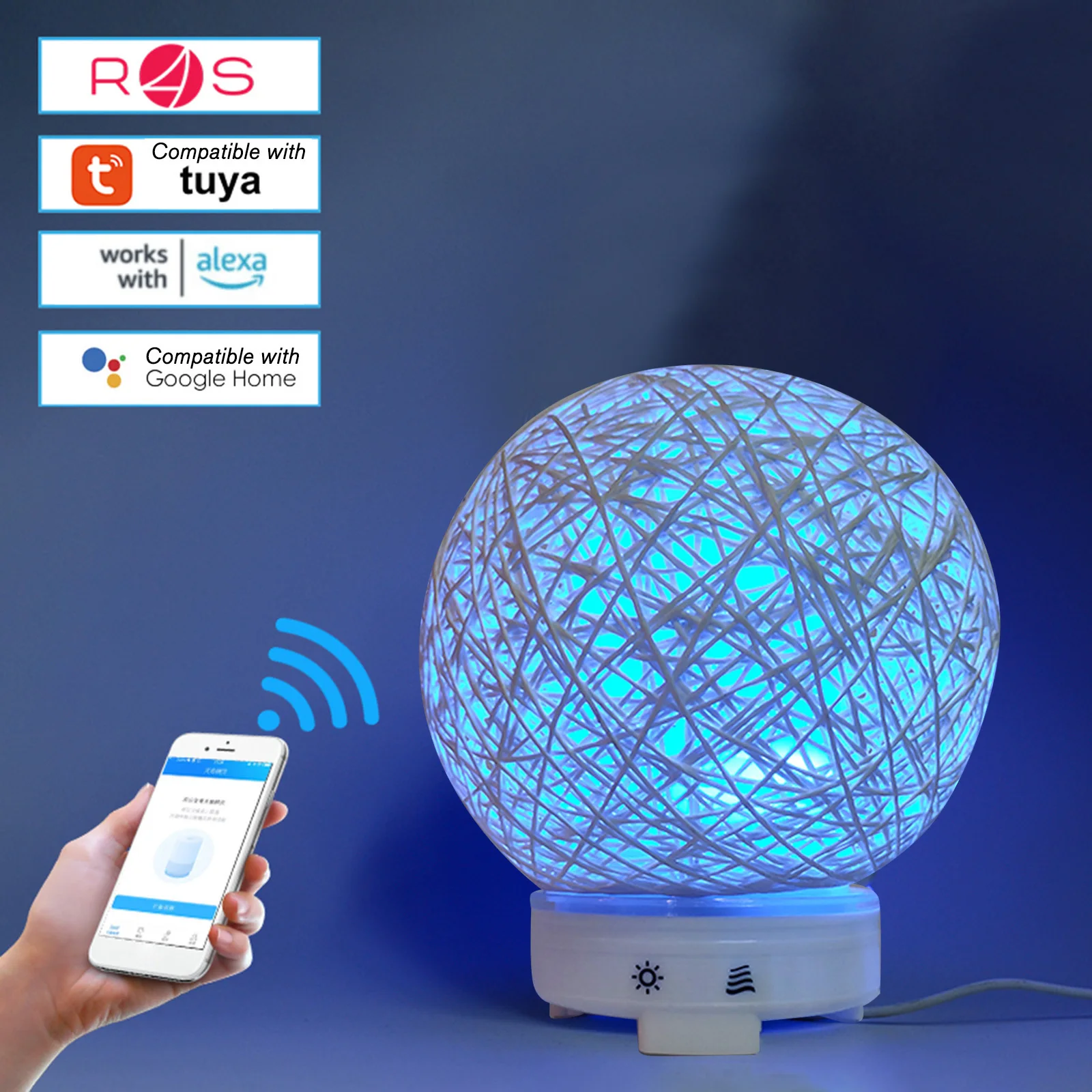 

Smart Tuya WiFi Essential Oil Diffuser Compatible with Alexa & Google Home 120ml Aromatherapy Diffuser & Cool-Mist Humidifier