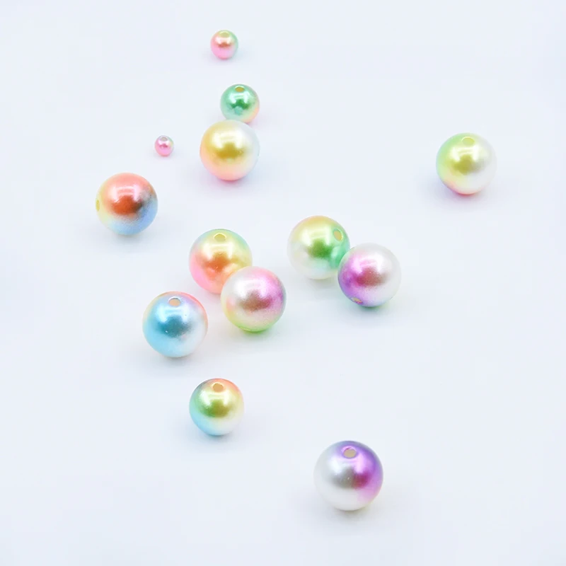 20 шт./упак. Размер 12mm бусы с отверстием Разноцветный жемчуг круглые акриловые