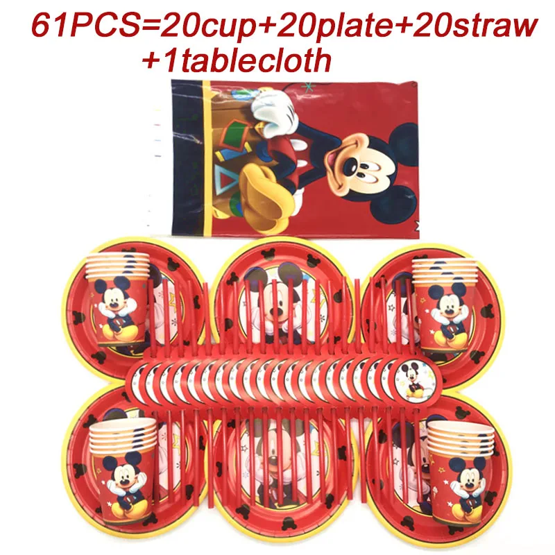 

Mickey Mouse Happy Birthday Gift Bags Party Supplies Mickey Mouse Party Plates Cups Baby Shower Party Tablecloth Kids Favors