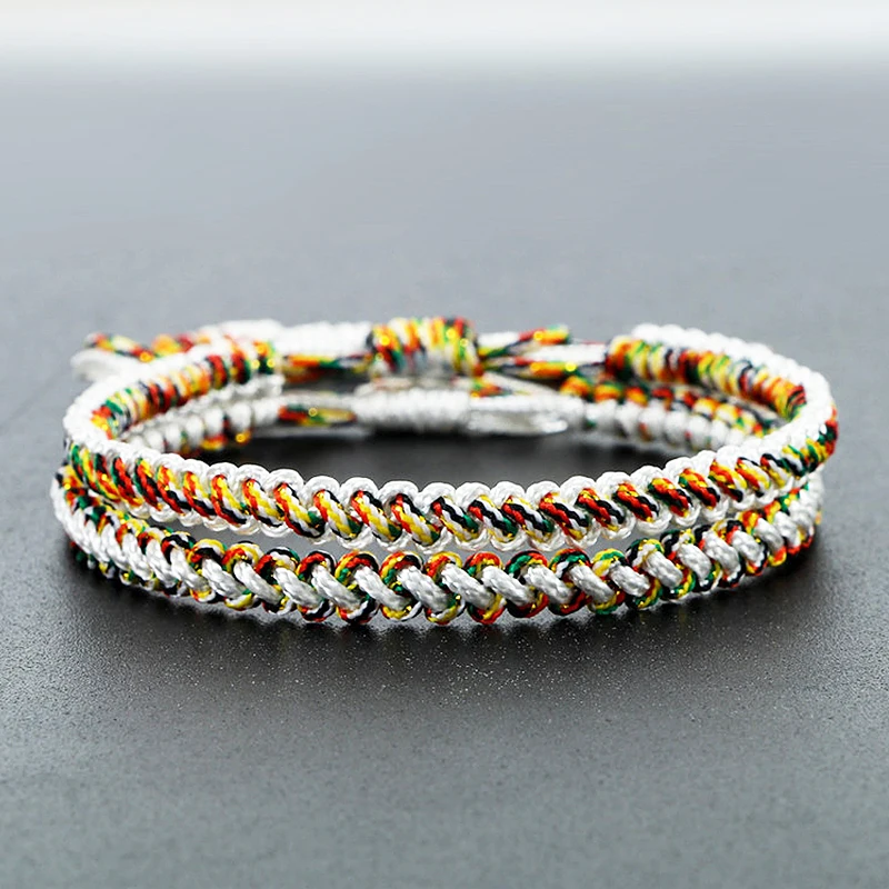 Тибетский буддийский браслет 2 шт. для женщин и мужчин Шарм на удачу веревка с