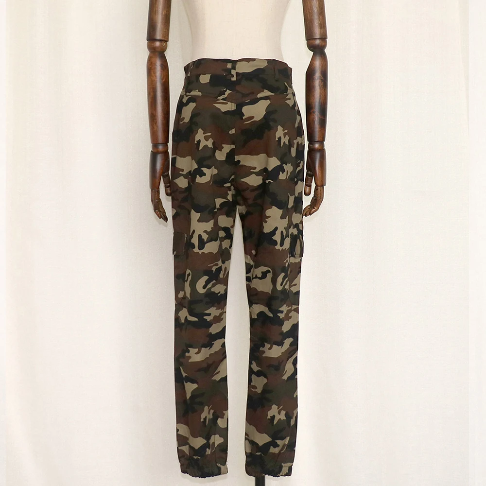 

Womens Boyfriend Pants Camouflage Pants Jogger Casual Loose Pocket Zip Cargo Pants Trousers Female Autumn Za Pant Streetwear TRF