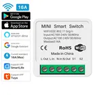 Умный мини-переключатель, двухсторонний Модуль Автоматизации для умного дома, 16 А, работает с приложением Alexa Google Home Tuya Smart Life