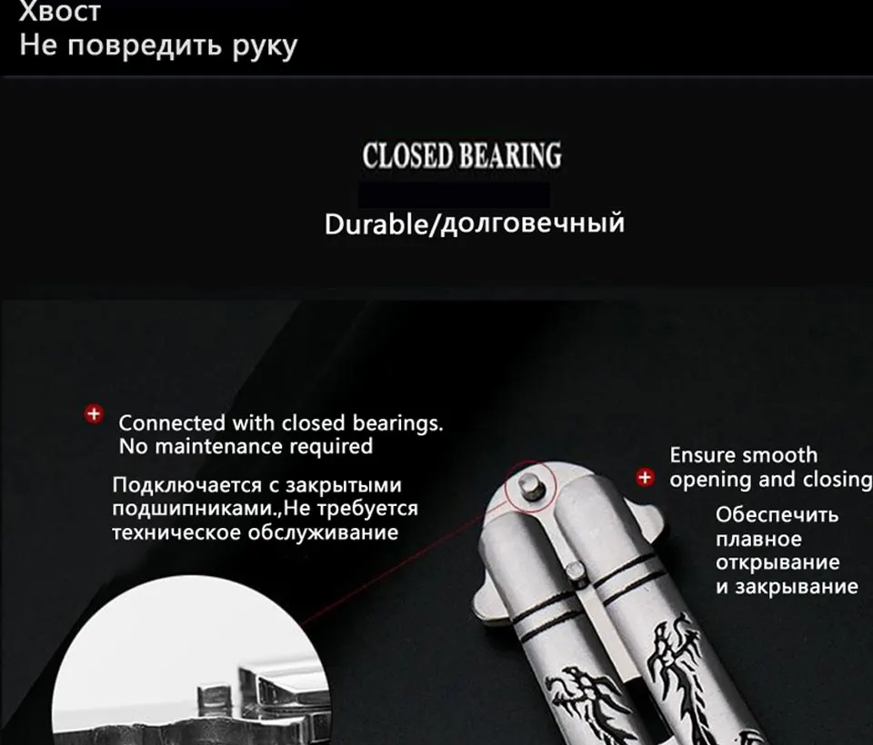 Cogтренировочный нож-бабочка, практичный складной расческа балисонг, Рисунок дракона, титановый метательный нож-бабочка, CS, не заточенный