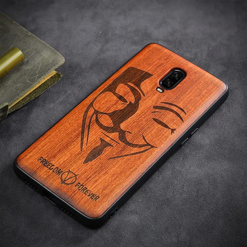Чехол для Oneplus 7 Boogic Оригинальный чехол из натурального дерева розовый TPU