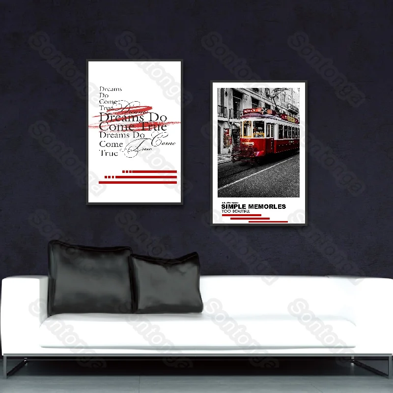 

Canvas Painting Art Poster Building Car Nordic Printing Modern Picture Home Decoration Sofa Background Simple Bedroom Bedside