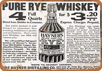 srongmao 8 x 12 tin metal sign vintage look 1900 hayners pure rye whiskey mail order