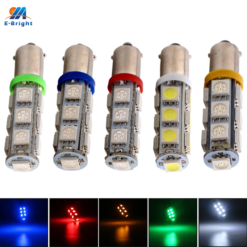 2 шт./лот BA9S 5050 13 SMD 12V 24V DC подсветка карты T4W T11 16111 16113 1895 автомобиля 13led интерьерные