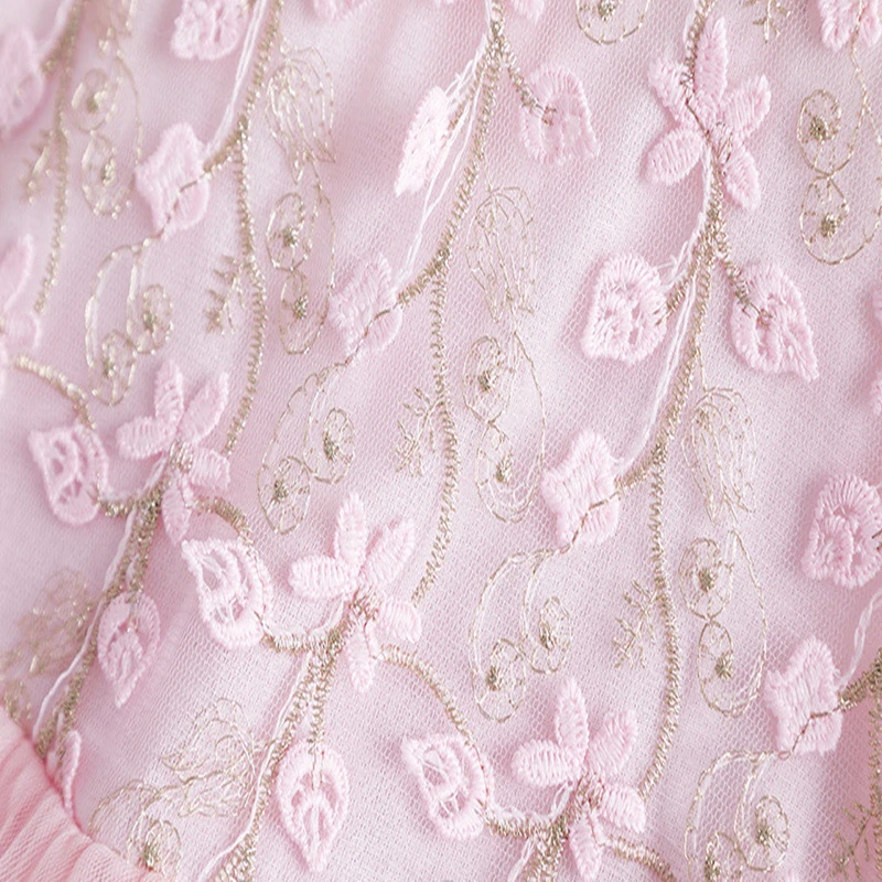 

Short-sleeve Baby Girls Dresses for Kids Lace Hollow Princess Dress