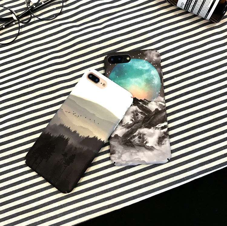 Marble Stone Mobile Phone Case For iPhone 7 Matte PC Back Cover Fundas Apple Xr 6 6S 8 Plus X Xs Max Planet Space Shell |