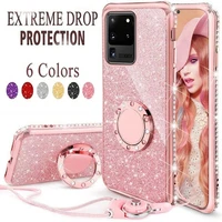 Diamond Ring Phone Case For Huawei Smart 2019 2020 Mate P10 P20 P30 Pro P40 Lite Glitter Soft Silicone Cover