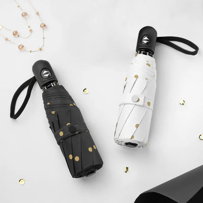 

Автоматический складной зонт для женщин, мини-зонт от солнца, УФ, ветрозащитный, компактный, в подарок, B65