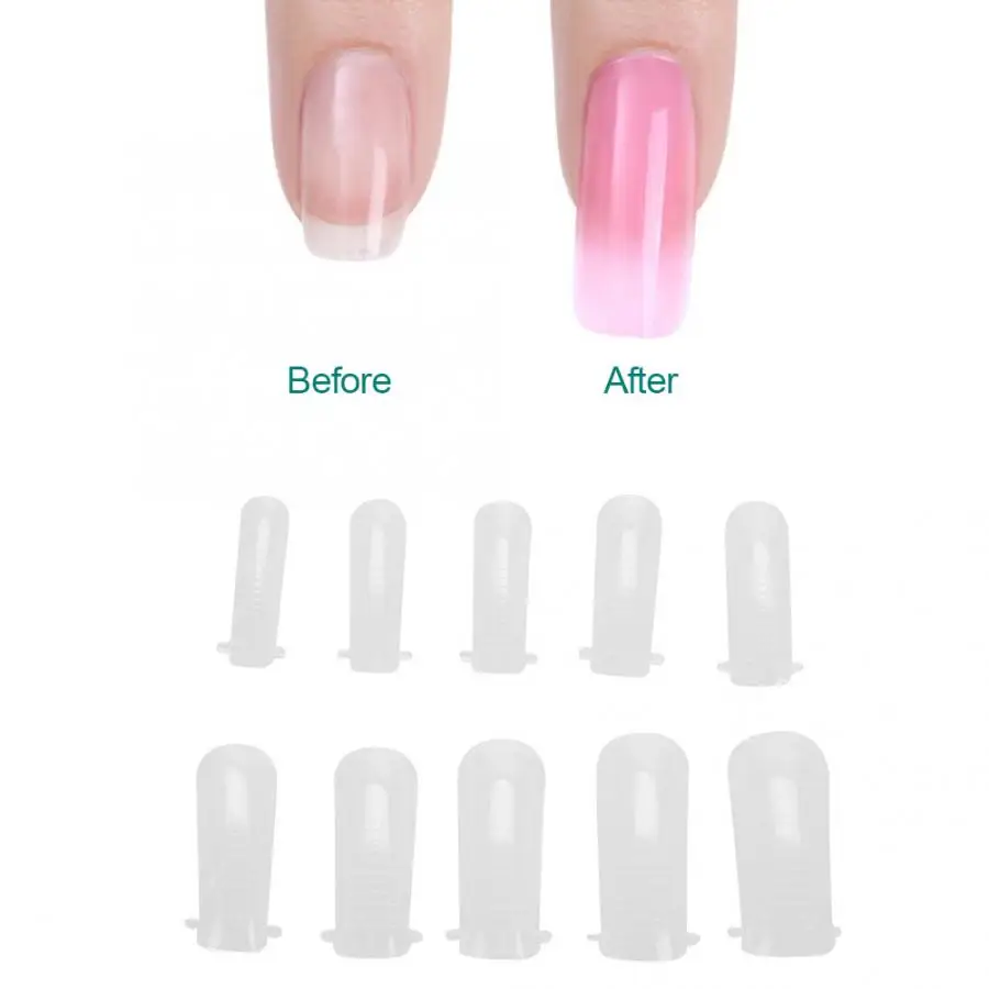 100 Pcs Quick Building Mold Tips Nail Dual Forms Finger Extension Nail Art Poly Gel Tool DIY Nail Art Manicure Tools False Nail