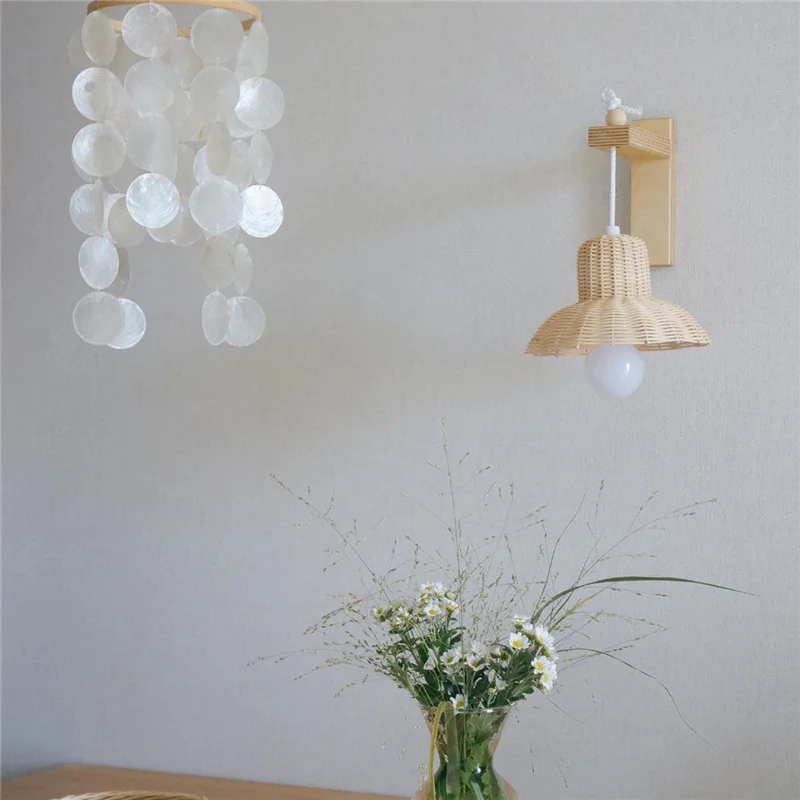 Luz de Teto Rattan Abajur Artesanal Crianças Quarto Berçário Dormitório Ornamento Capa Melhor Homestay – Cabeceira Casamento Pendurado Decoração Presentes