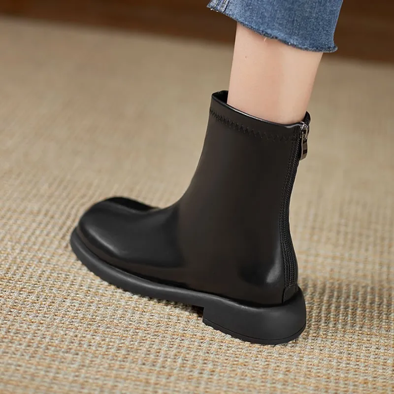 Fashion Platform Chelsea Boots for Women 2021 Pu Leather Thick Heel Ankle Boots Woman Autumn Winter Motorcycle Booties