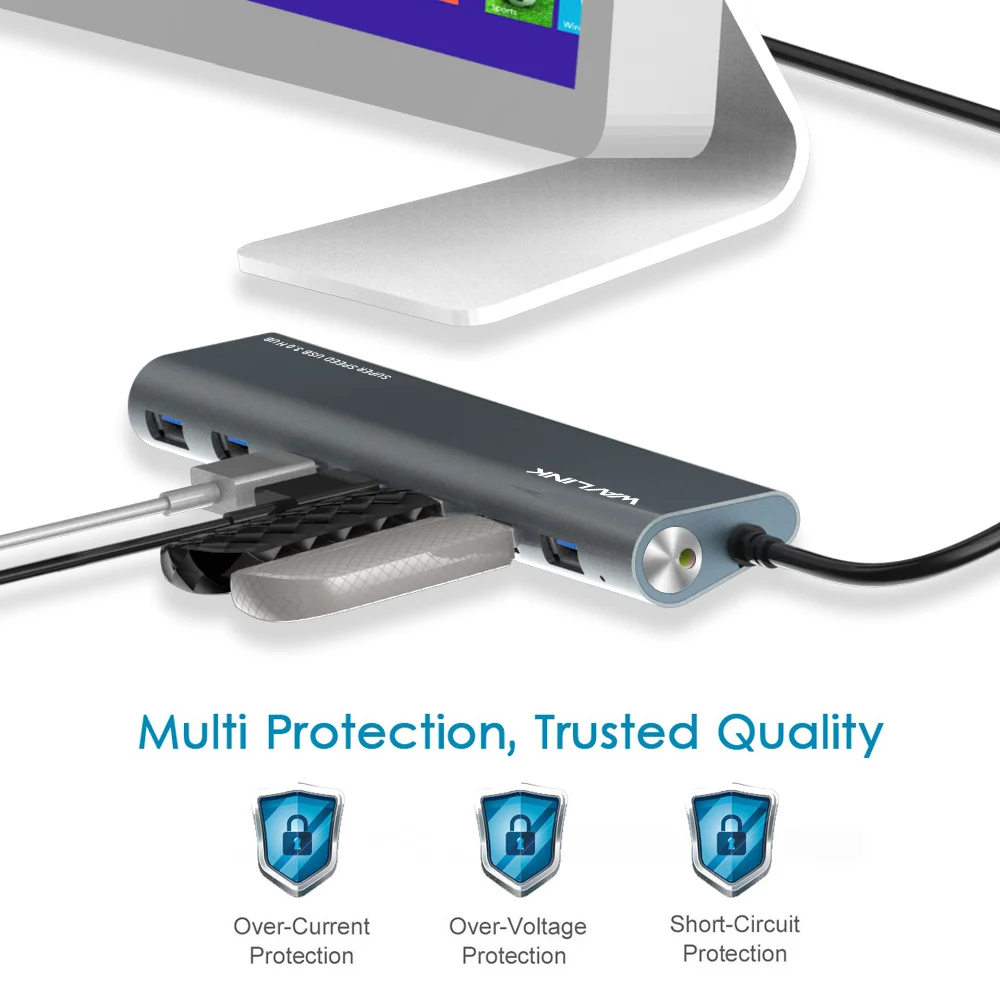 Алюминиевый usb хаб с портом 4/7 адаптером питания c концентратор разветвитель типа