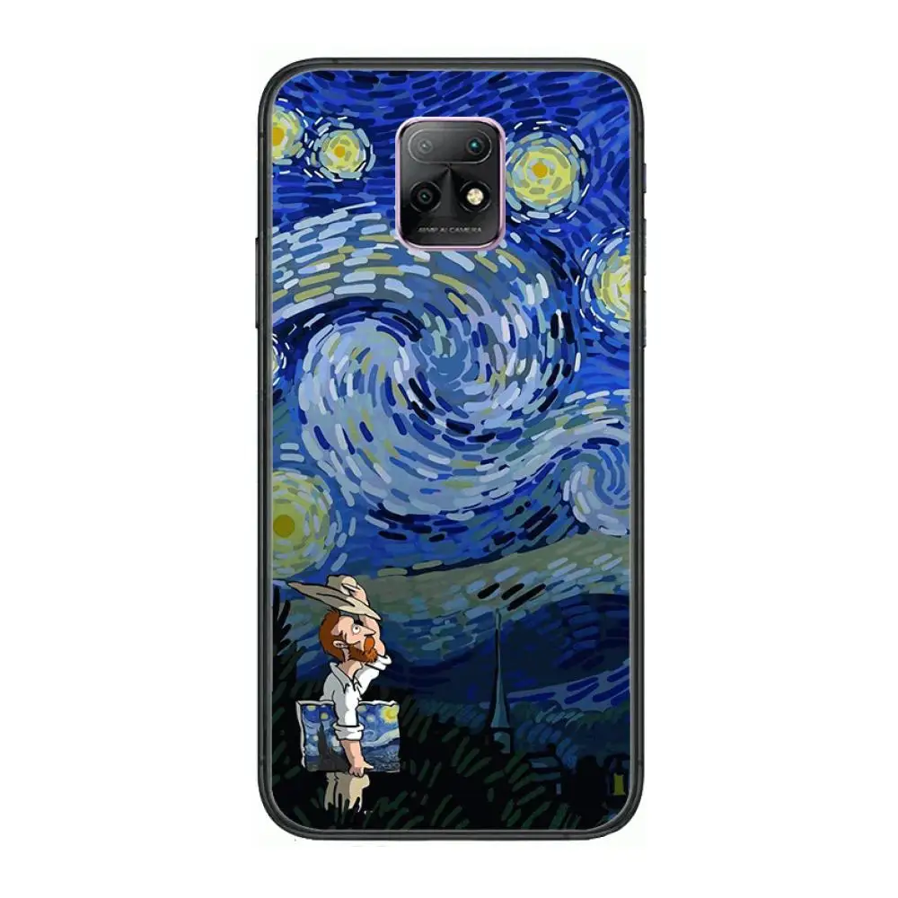 

The great Van Gogh Phone Case For XiaoMi Redmi 10X 9 8 7 6 5 A Pro S2 K20 T 5G Y1 Anime Black Cover Silicone Back Pretty