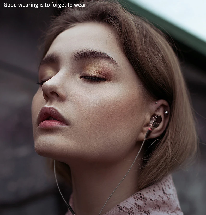 Динамический наушник двойной блок драйвер DIY HIFI бас сабвуфер с микрофоном кабель