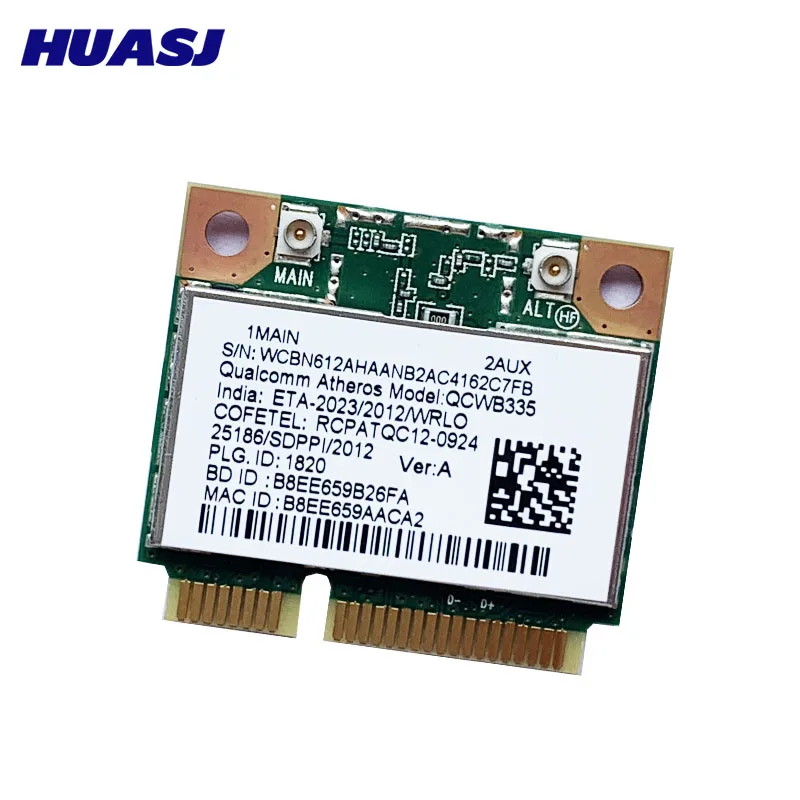 Беспроводная Wi-Fi карта Huasj Atheros AR9565 QCWB335 150 Мбит/с + BT4.0 Mini pci-express WLAN | Компьютеры и
