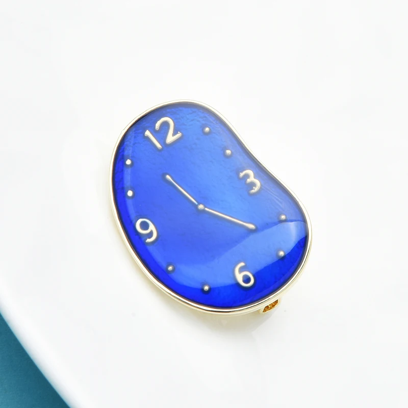 

Wuli&baby New Enamel Clock Brooches Women Men Black White Clock Time Office Casual Brooch Pins Gifts