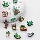 Лидер продаж, 1 шт., подвеска для обуви в виде сорняка, забавные аксессуары для обуви в виде листьев, подходят для сандалий, пряжки из ПВХ, унисекс, подарки для вечерние, croc jibz