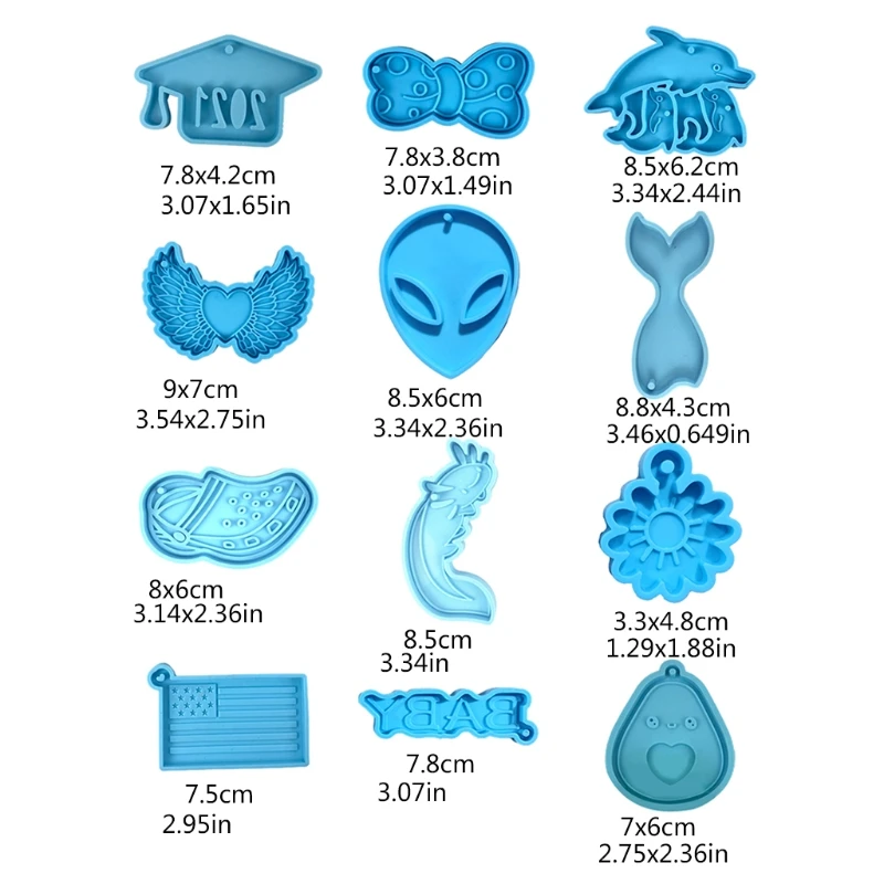 

Keychain Epoxy Resin Mold DIY Craft Jewelry Casting Tool Pendants Silicone Mould R2LE