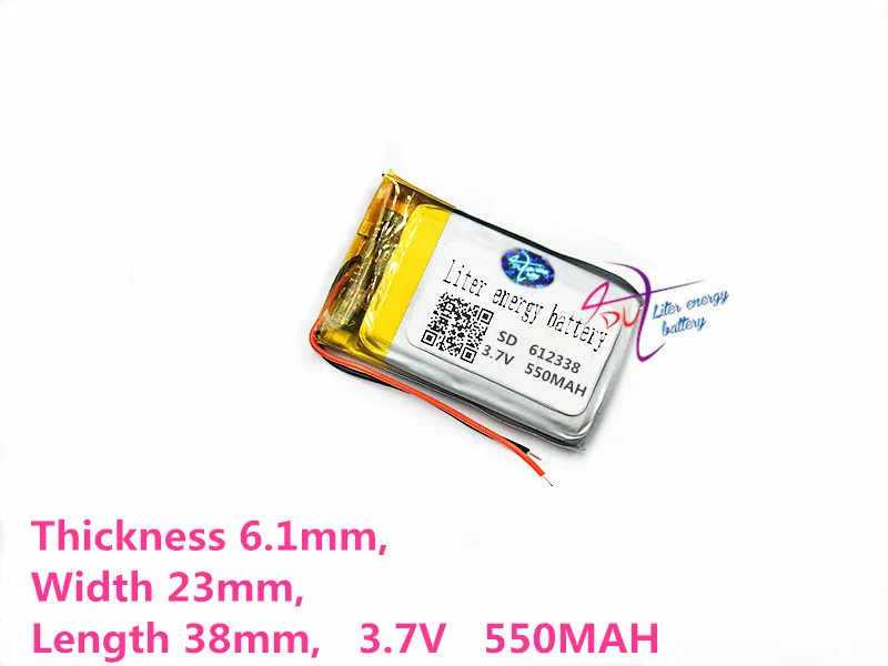1 шт./лот) литий-полимерный аккумулятор 612338 062238 3,7 в MP3 MP4 MP5 gps DVD DIY динамик просо Bluetooth 550 мАч