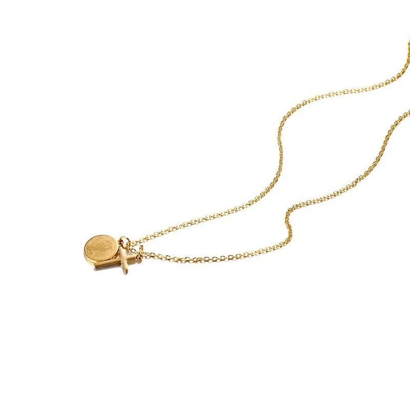 Женское Ожерелье из нержавеющей стали с кулоном в виде золотистой королевы