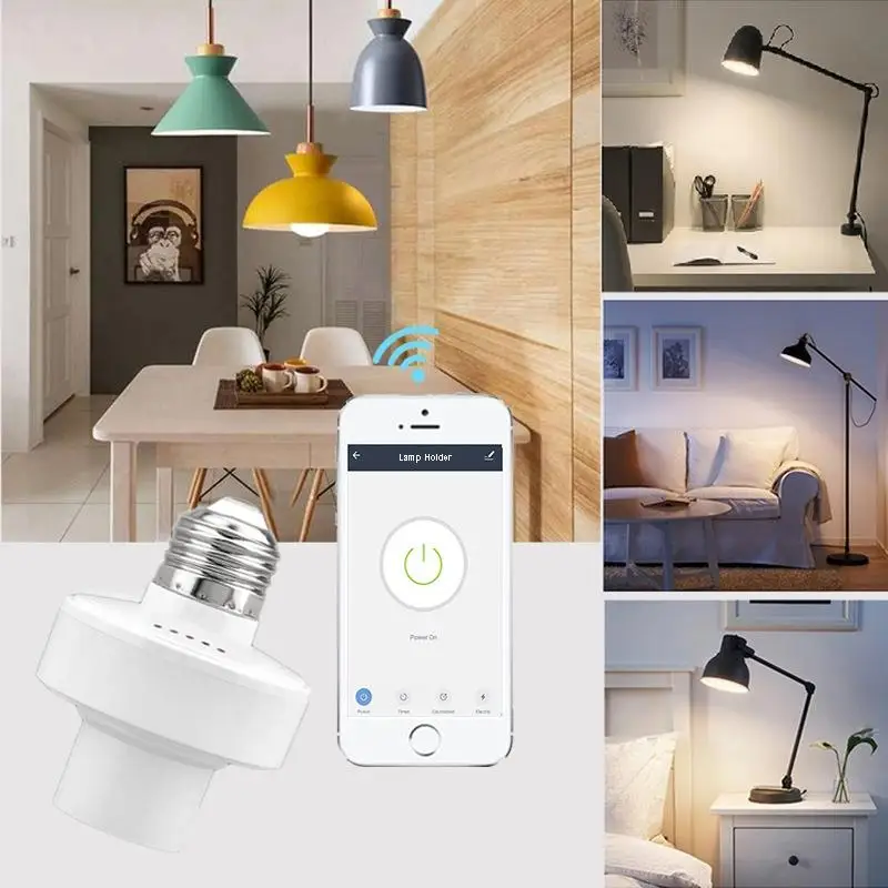 

E27 Smart Light Bulb Lamp 220V Adapter Bulb LED Light Holder Base Smart Life Timer Wireless Remote Control Switch Smart Home