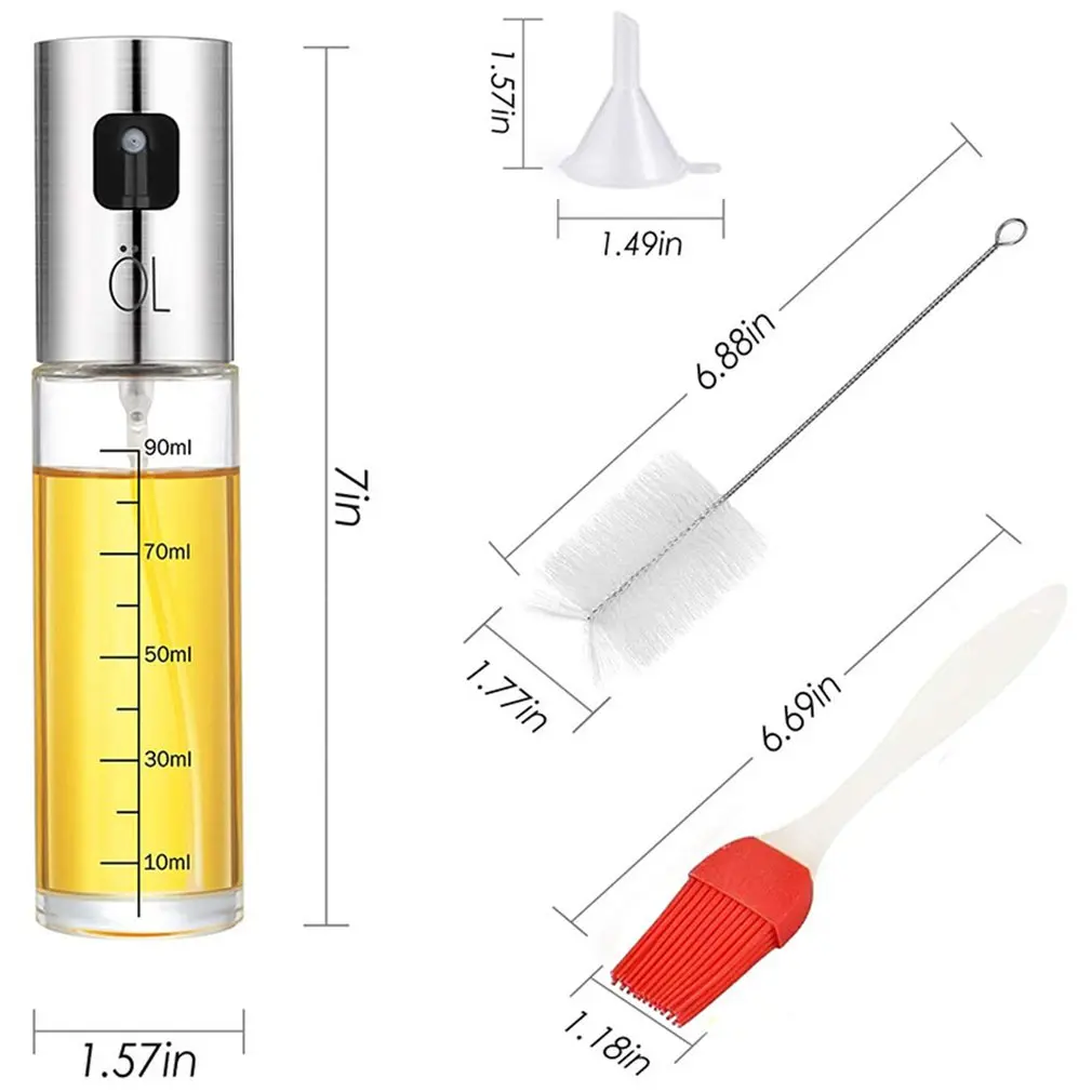 

304 Stainless Steel Oil Spray Bottle Barbecue Olive Oil Spray Vinegar Soy Sauce Spray Bottle Kitchen Baking Tool