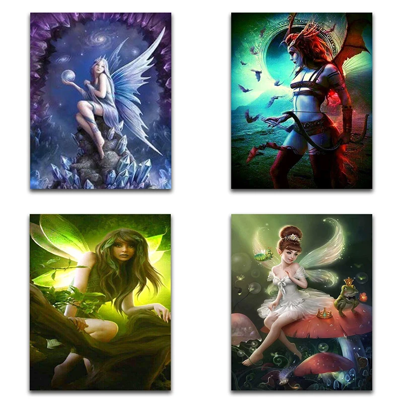 Алмазная 5d картина Набор цветных персонажей полноразмерная с изображением крыла