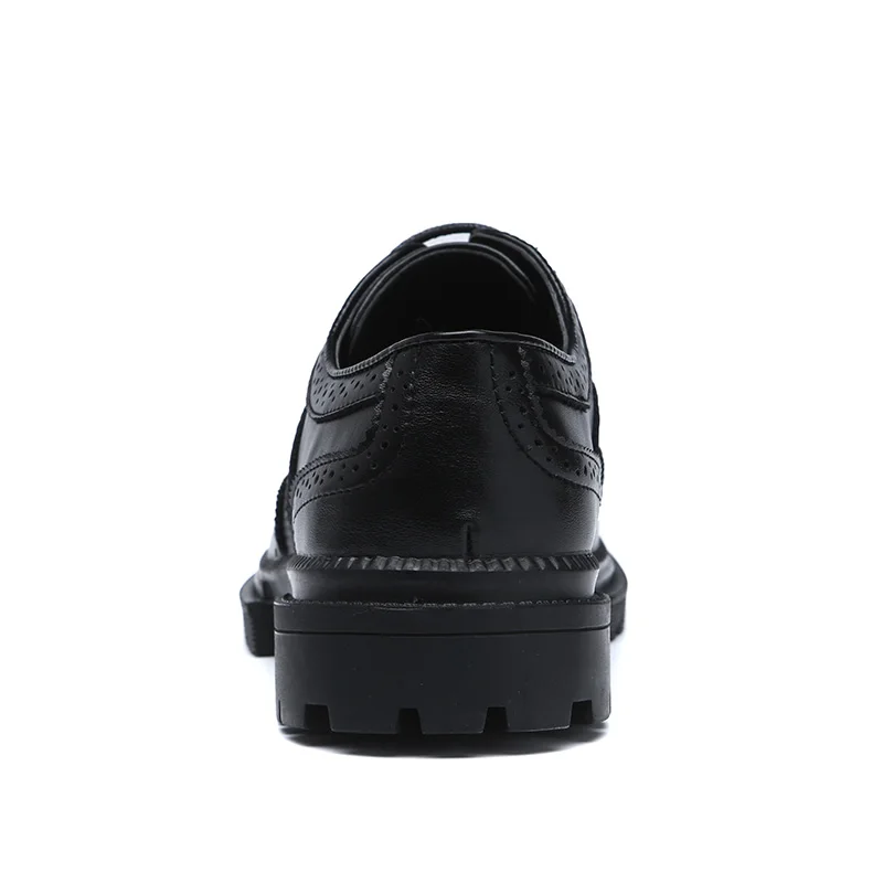 Black Man Formal Shoes Flats Brogues Men Carved Pattern Round Toe Male Comfortable Oxford European Style Business Office | Обувь